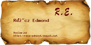 Rácz Edmond névjegykártya